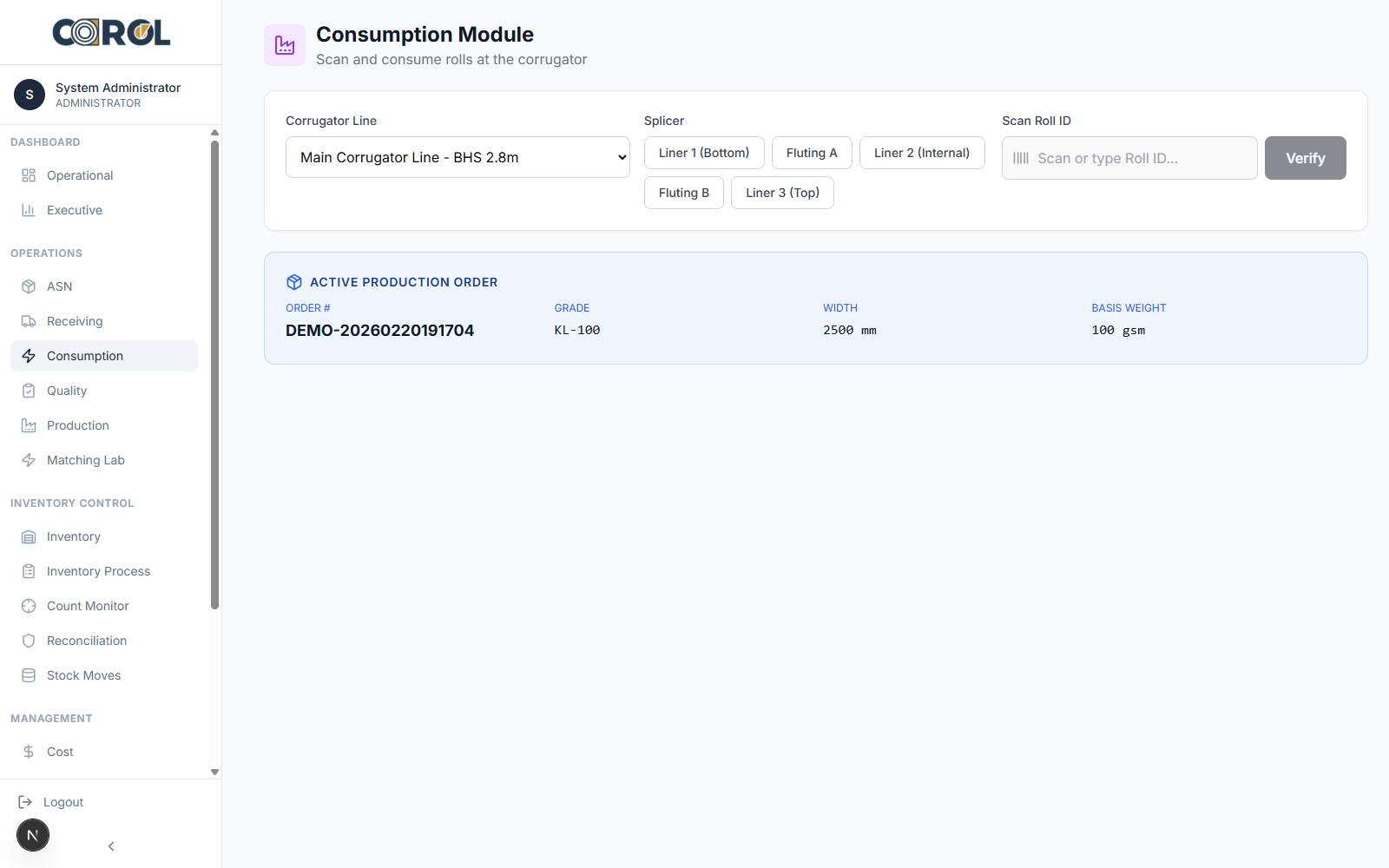 Consumption completion